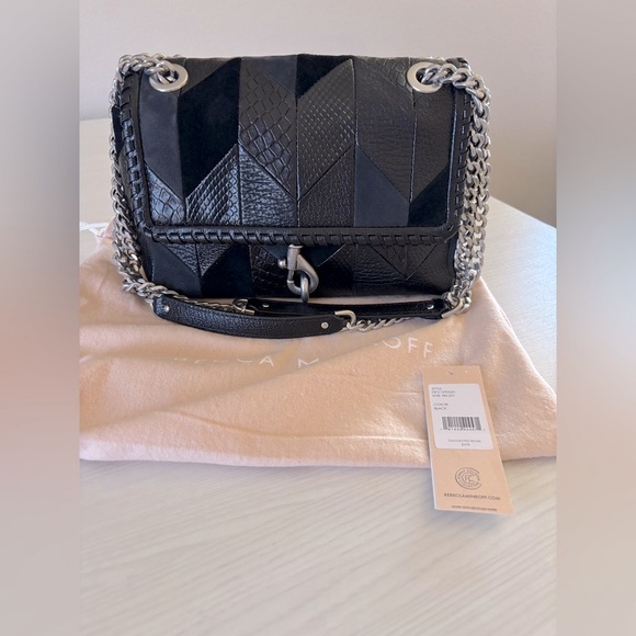 Rebecca Minkoff Black Patchwork Shoulder Bag *Excellent* - Picture 2 of 8